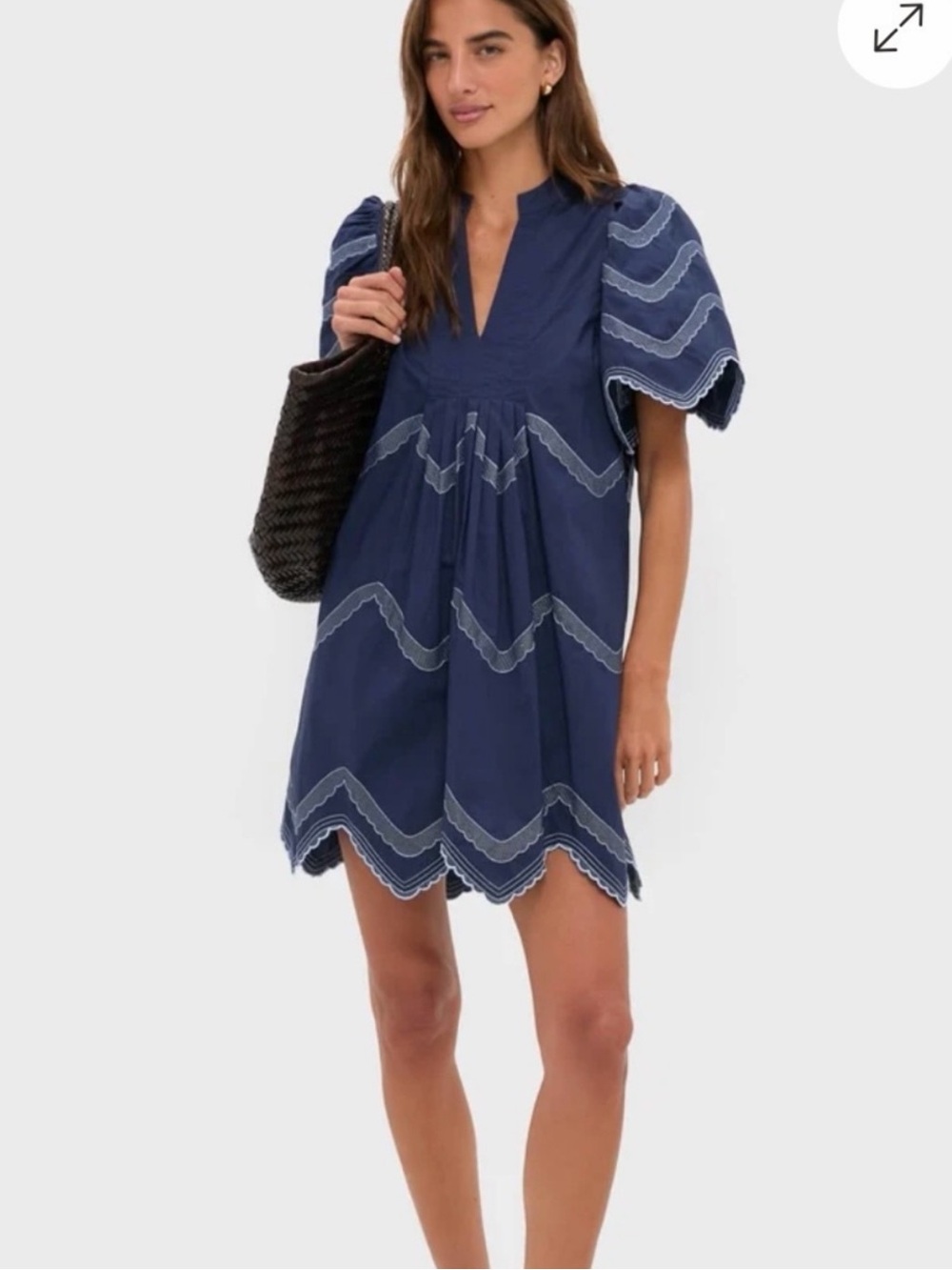 Hyacinth House Tuckernuck Weston Navy Embroidered Mini Dress